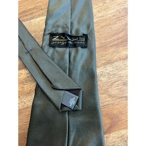 Zylos‎ by George Machado Olive Green 100% Silk Tie Made in Italy